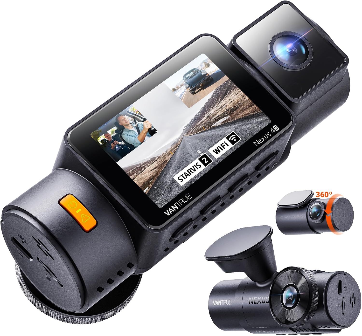 Vantrue N4S 2.7K 3 Channel Dash Cam, Triple STARVIS 2 Night Vision